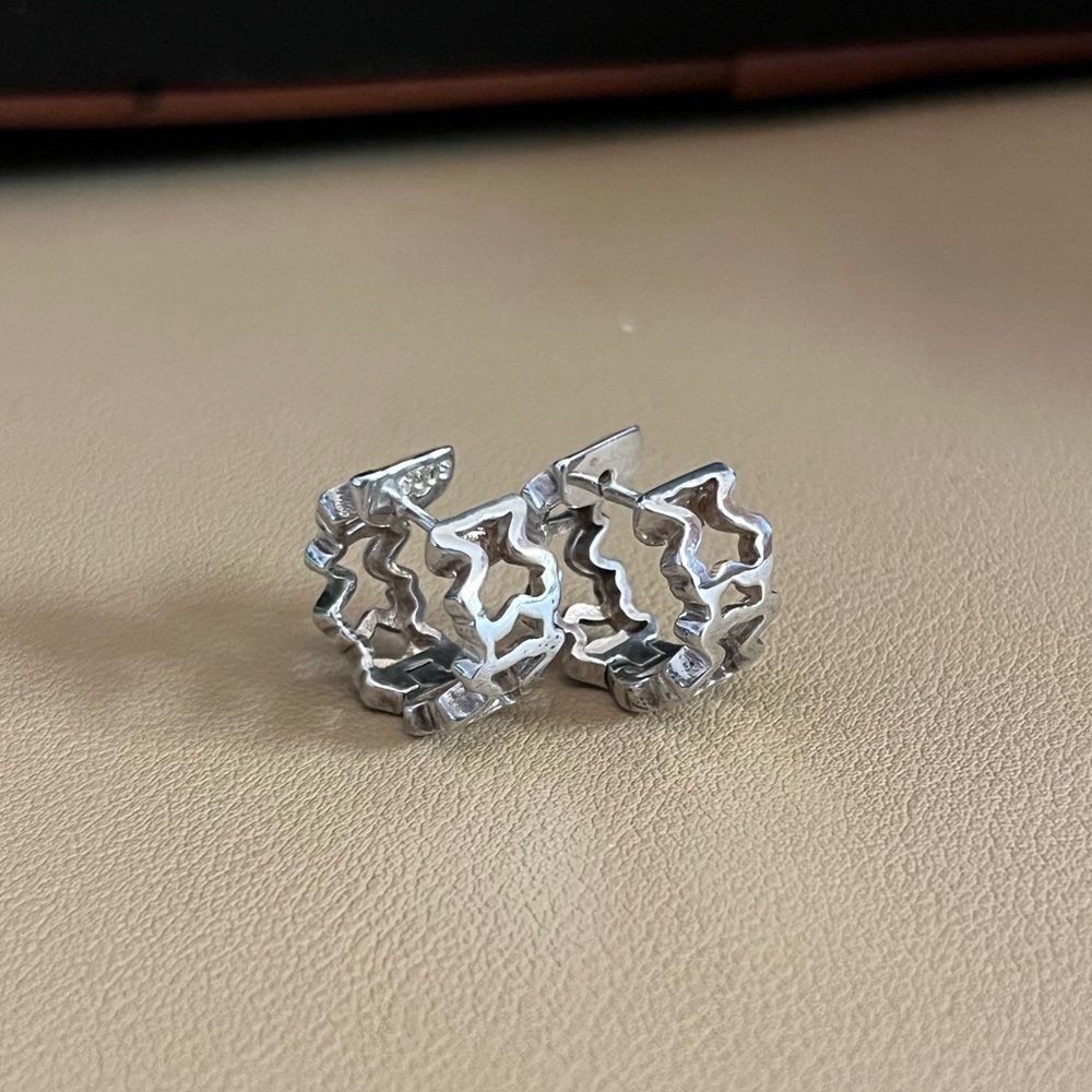 Tous Elegant Sterling Silver Hoop Earrings